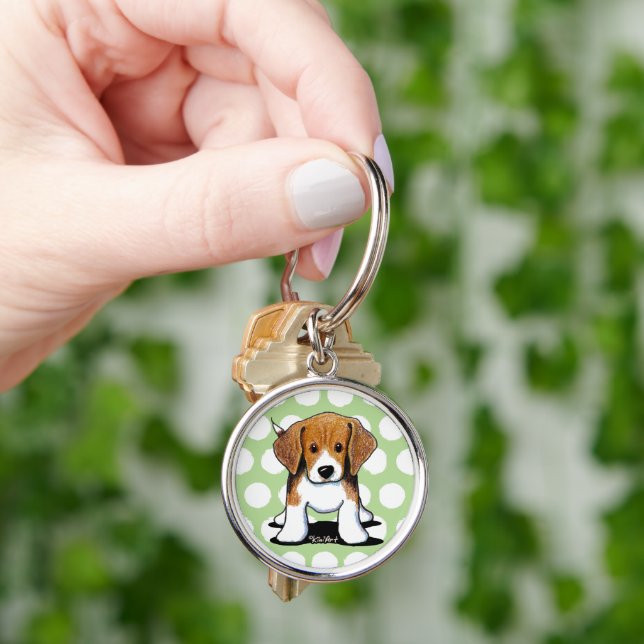 JiniArt Beagle Pup Key Ring (Hand)