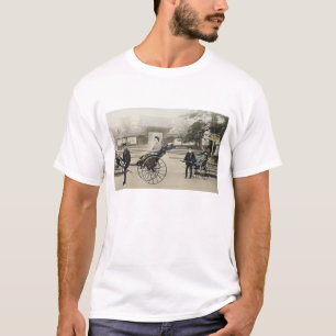 'Jinrikisha' in front of a temple, c.1880 (hand co T-Shirt