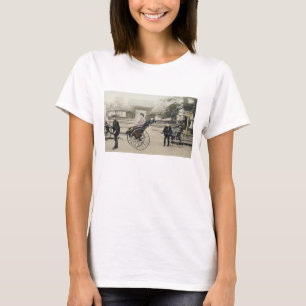 'Jinrikisha' in front of a temple, c.1880 (hand co T-Shirt