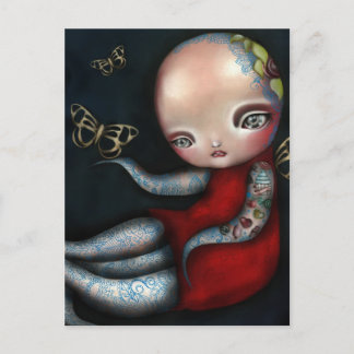 Jinxi Octopus Tattoo Girl Postcard