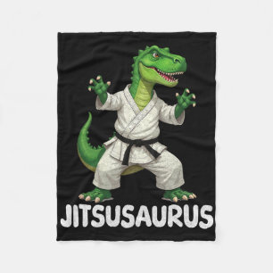 Jitsusaurus Dinosaur Karate Martial Arts Fun Enthu Fleece Blanket