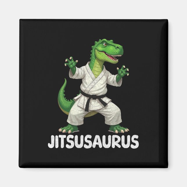 Jitsusaurus Dinosaur Karate Martial Arts Fun Enthu Magnet (Front)