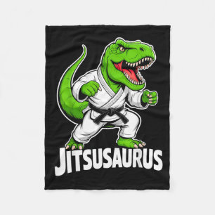 Jitsusaurus Funny Dinosaur Green T-rex Brazilian Fleece Blanket