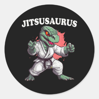 Jitsusaurus Funny Jiu Jitsu Trex MMA Brazilian Classic Round Sticker