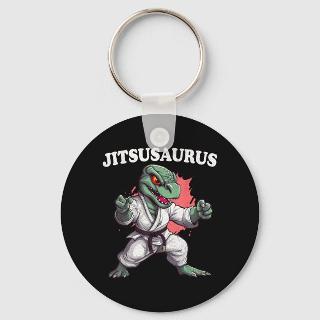 Jitsusaurus Funny Jiu Jitsu Trex MMA Brazilian Key Ring (Front)