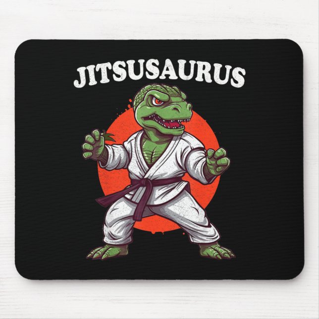 Jitsusaurus Funny Jiu Jitsu Trex MMA Brazilian Mouse Pad (Front)