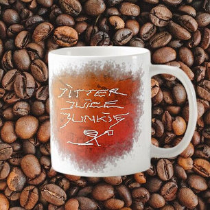 Jitter Juice Junkie - coffee art on white. Mug