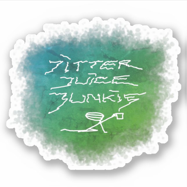 Jitter Juice Junkie - transparent coffee art. (Front)