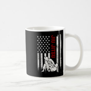Jiu Jitsu American Flag Distressed USA Patriotic Coffee Mug