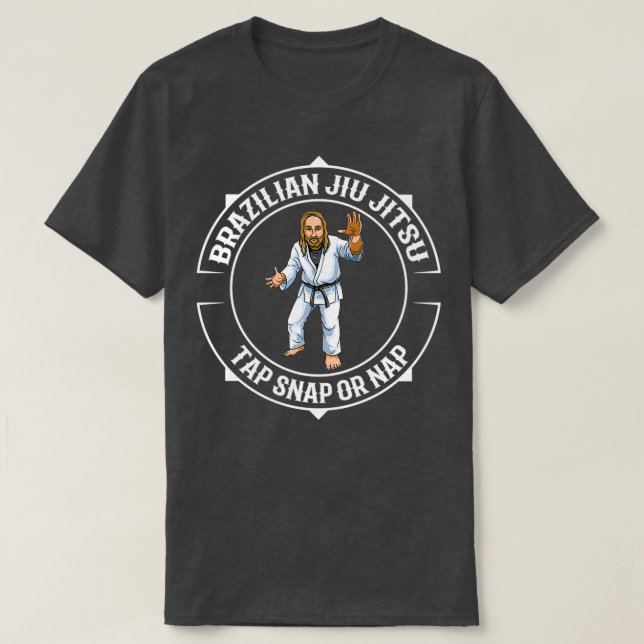 Jiu Jitsu and Jesus BJJ and Grappling 1 T-Shirt (Design Front)