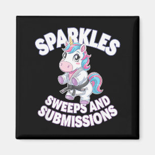 Jiu Jitsu and Unicorn - Cute BJJ Grappling Magnet