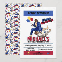 Jiu Jitsu Birthday Party Invitation