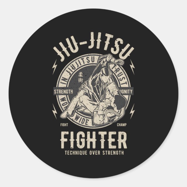 Jiu Jitsu Bjj Brazilian Jiu Jitsu Classic Round Sticker (Front)