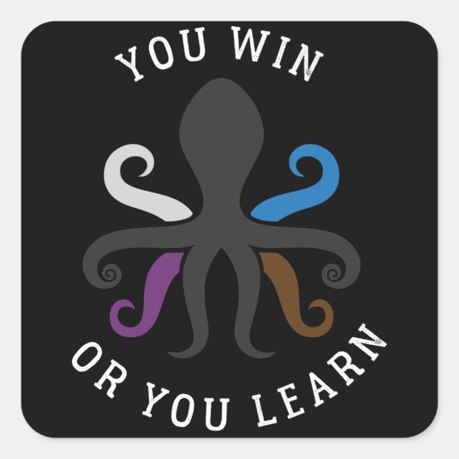 Jiu Jitsu BJJ Octopus Jiu Jitsu Light Square Sticker (Front)