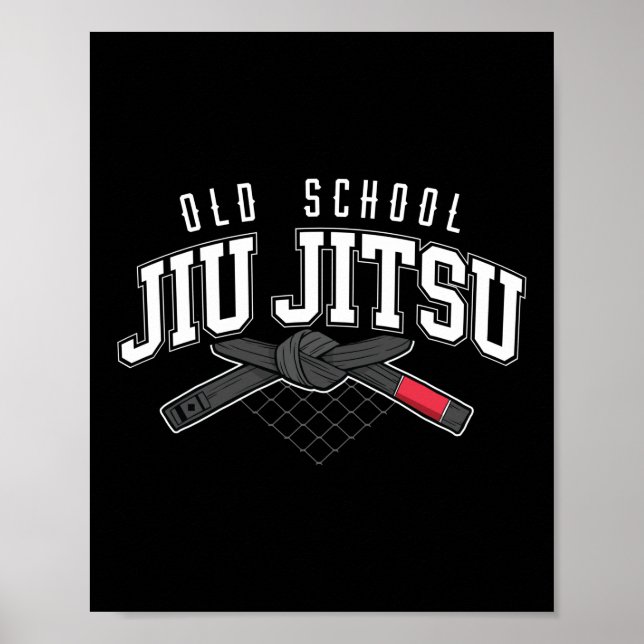 Jiu Jitsu Bjj Old School Jiu Jitsu Black Belt Poster (Front)