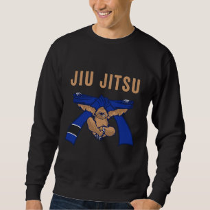 Jiu Jitsu Bjj Sloth Jiu Jitsu Blue Belt With Text  Sweatshirt