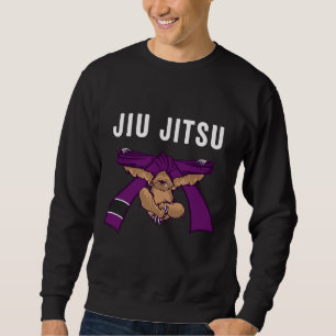 Jiu Jitsu Bjj Sloth Jiu Jitsu Purple Belt With Tex Sweatshirt