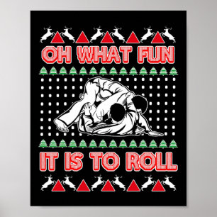 Jiu Jitsu Bjj Ugly Christmas Sweater Mma Funny Xma Poster