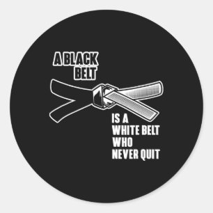 Jiu Jitsu Black Belt Mma Karate Brazilian Bjj Trai Classic Round Sticker