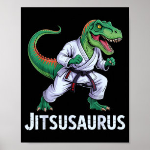 Jiu Jitsu Brazilian Martial Arts Fighter T Rex Poster