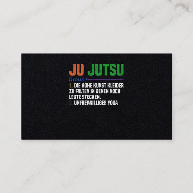 Jiu Jitsu Brazilian Martial Arts Training Business Card (Front)