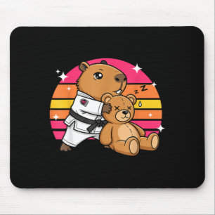 Jiu Jitsu Capybara Martial Arts Grappling Sunset Mouse Pad