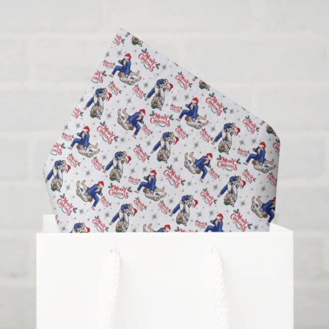 Jiu Jitsu Christmas Tissue Paper in White (Gift Bag)