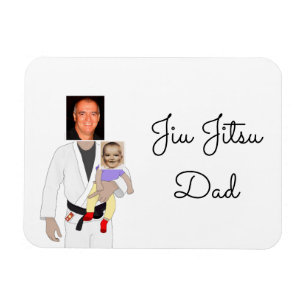 Jiu Jitsu Dad Custom Photos and Handwritten Text I Magnet