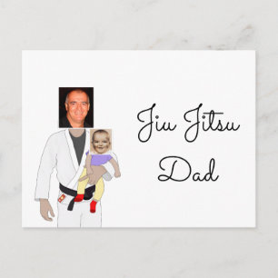 Jiu Jitsu Dad Custom Photos and Handwritten Text I Postcard