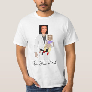 Jiu Jitsu Dad Custom Photos and Handwritten Text T-Shirt