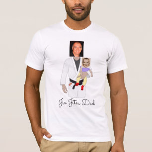 Jiu Jitsu Dad Custom Photos and Handwritten Text T-Shirt