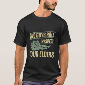 Jiu Jitsu Dad Father Coach Old Guys Roll Respect Y T-Shirt