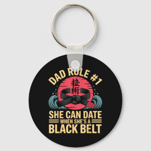 Jiu Jitsu Dad Father Daughter Retro Vintage Dad Key Ring