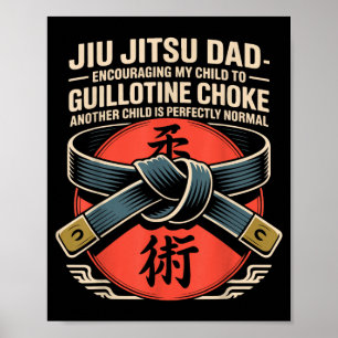 Jiu Jitsu Dad Father Retro Vintage Jiu Jitsu Dad Poster