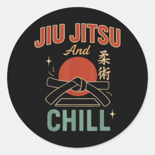 Jiu Jitsu Dad Father Retro Vintage Some Dads Play Classic Round Sticker
