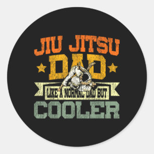 Jiu Jitsu Dad Father Vintage Retro Jiu Jitsu Dad Classic Round Sticker
