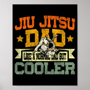 Jiu Jitsu Dad Father Vintage Retro Jiu Jitsu Dad Poster
