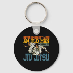 Jiu Jitsu Dad Father Vintage Retro Underestimate Key Ring