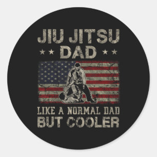 Jiu Jitsu Dad Like A Normal Dad But Cooler Father& Classic Round Sticker
