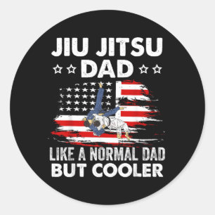 Jiu Jitsu Dad Like A Normal Dad But Cooler Fathers Classic Round Sticker