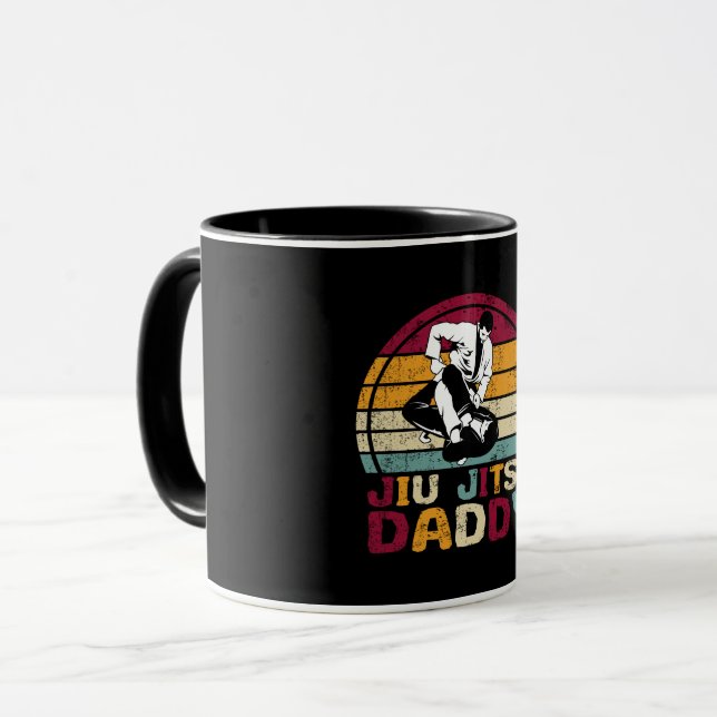 Jiu Jitsu Daddy Dad Martial Arts Retro Mug (Front Left)