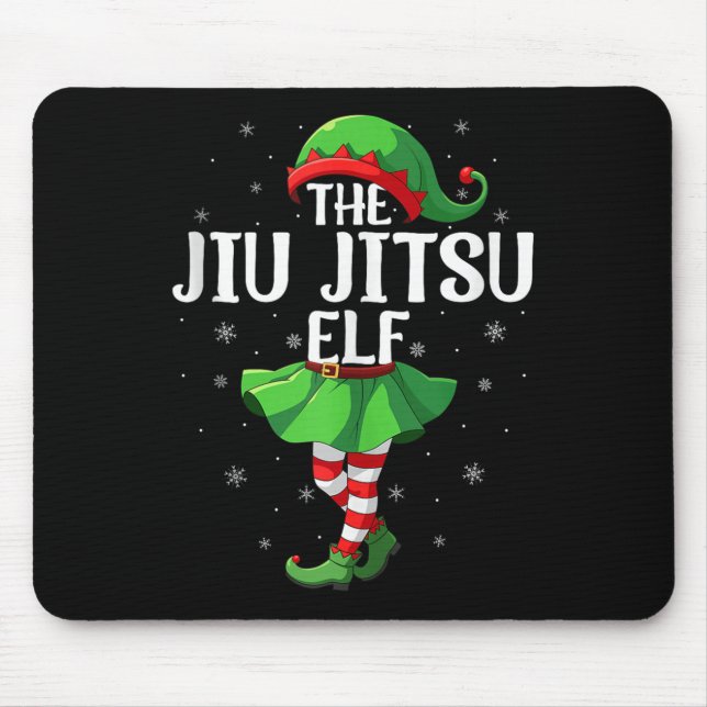 Jiu Jitsu Elf Christmas Girls Women Elf Squad Xmas Mouse Pad (Front)
