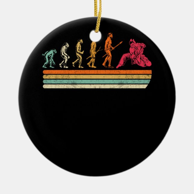 Jiu Jitsu Evolution T-Shirt BRAZILIAN JITSU MMA Ceramic Ornament (Front)