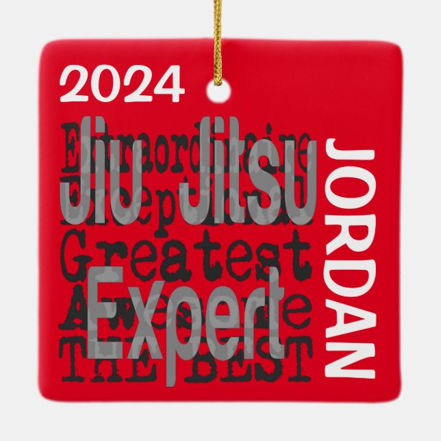 Jiu Jitsu Expert Extraordinaire CUSTOM Ceramic Ornament (Back)