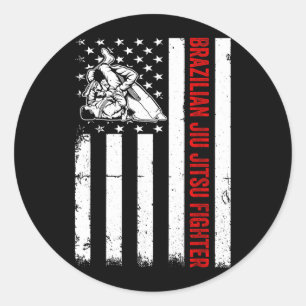 Jiu Jitsu fighting - Brazilian Jiu Jitsu Fighter Classic Round Sticker
