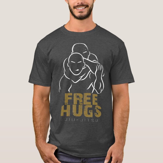 Jiu Jitsu Free Hugs  Hugs Free T-Shirt (Front)