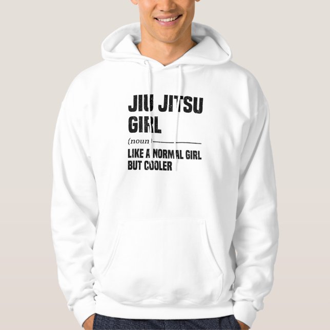 Jiu Jitsu Girl Brazilian Martial Arts Training Hoodie (Front)