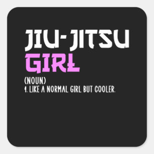 jiu-jitsu girl square sticker