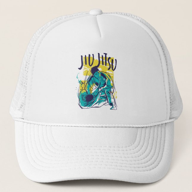 Jiu Jitsu Grunge Trucker Hat (Front)