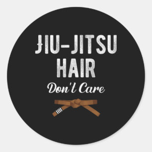 Jiu Jitsu Hair Don't Care Judo Karate Boxing Kickb Classic Round Sticker